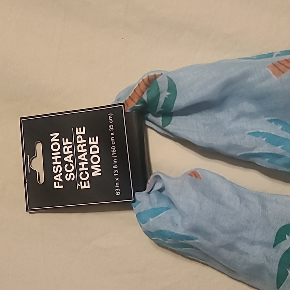 Blue scarf with palm trees